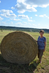 Trudy with Hay bale