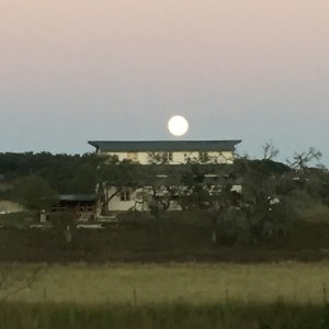 Moon Rising Over Barn